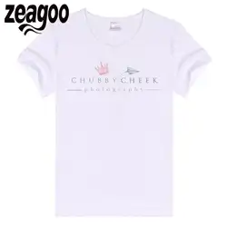 Zeagoo рукавом Повседневное, шеи экипажа Slim Fit мягкие короткие Для женщин футболка белый royal crown