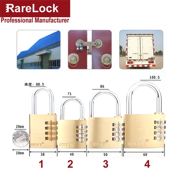 

Rarelock High Qualiry Copper Code Combination Digital Password Lock Padlock Door Gate Box Game Truck Fitness Center Locks a