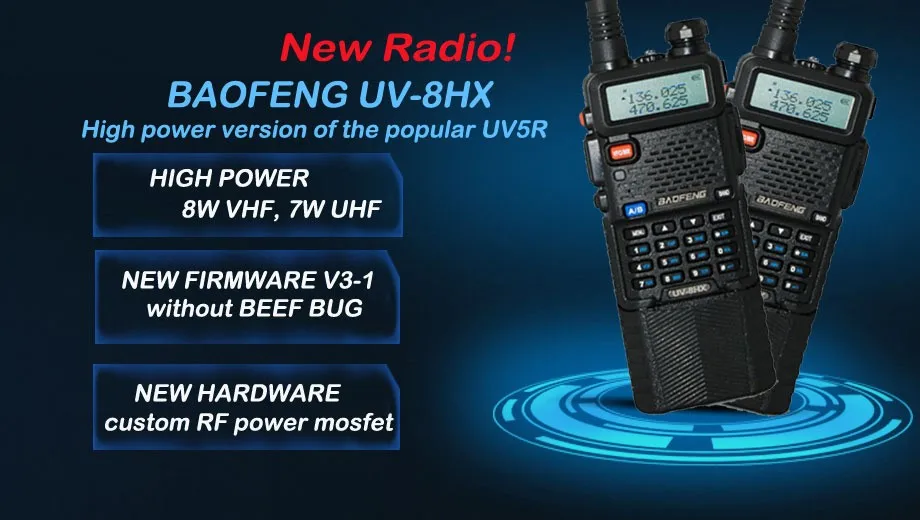 Высокая Мощность версия Baofeng uv-8hx, baofeng uv-5x UV-5R 8 Вт УКВ Хэм Радио рации сестра Baofeng bf-uvb2 uv-5re плюс bf-f8