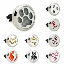 Автомобильный освежитель воздуха с милыми собачьими лапами, 30 мм, эфирное масло для автомобиля, ароматерапия, медальон, вентиляционный зажим, автомобильный диффузор, медальон, 10 шт, накладки в случайном порядке