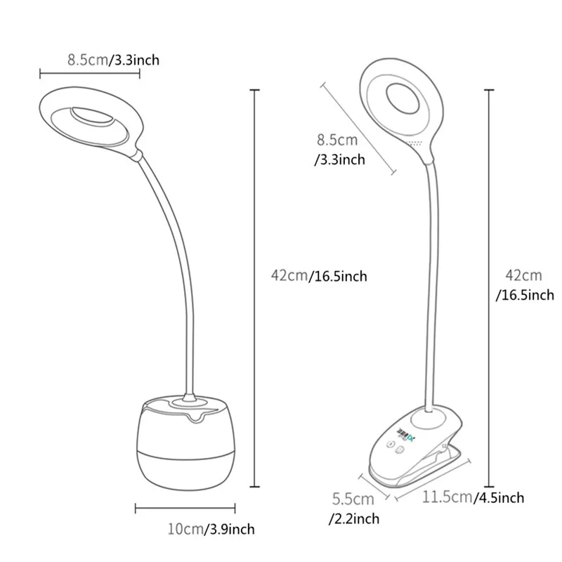 Светодиодный сенсорный выключатель, настольная лампа с держателем для ручек, защита для глаз, для студентов, для учебы, чтения, диммер, перезаряжаемый, светодиодный, настольные лампы