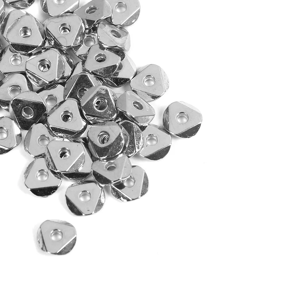 

DoreenBeads Zinc Based Alloy Silver Tone Spacer Beads Round DIY Components About 6mm( 2/8") Dia, Hole: Approx 1.6mm, 300 PCs