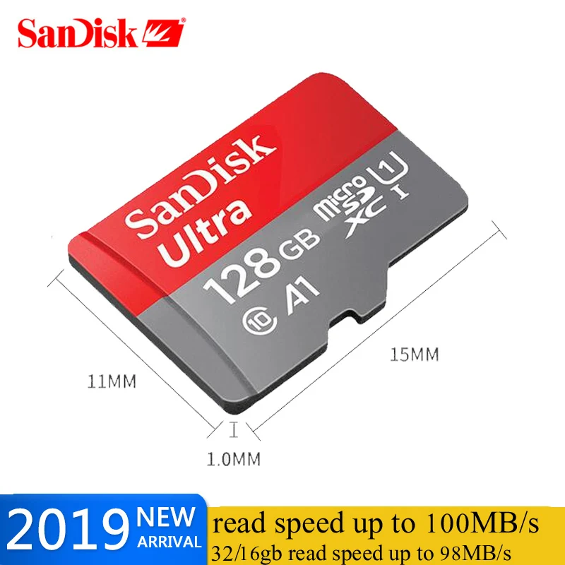 Двойной Флеш-накопитель SanDisk карты памяти 32 Гб 98 МБ/с. 128 Гб 64 Гб 256 ГБ, Micro sd карта, C10 UHS-1 флеш-карта памяти Microsd TF/sd карты s для планшетов и телефонов