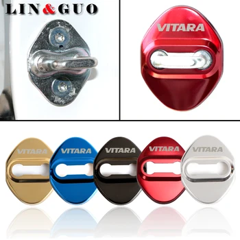 

4pcs/lot Car Styling Auto Covers Emblems Badge Case For Suzuki VITARA Accessories Stainless Steel Car Door Lock Cover