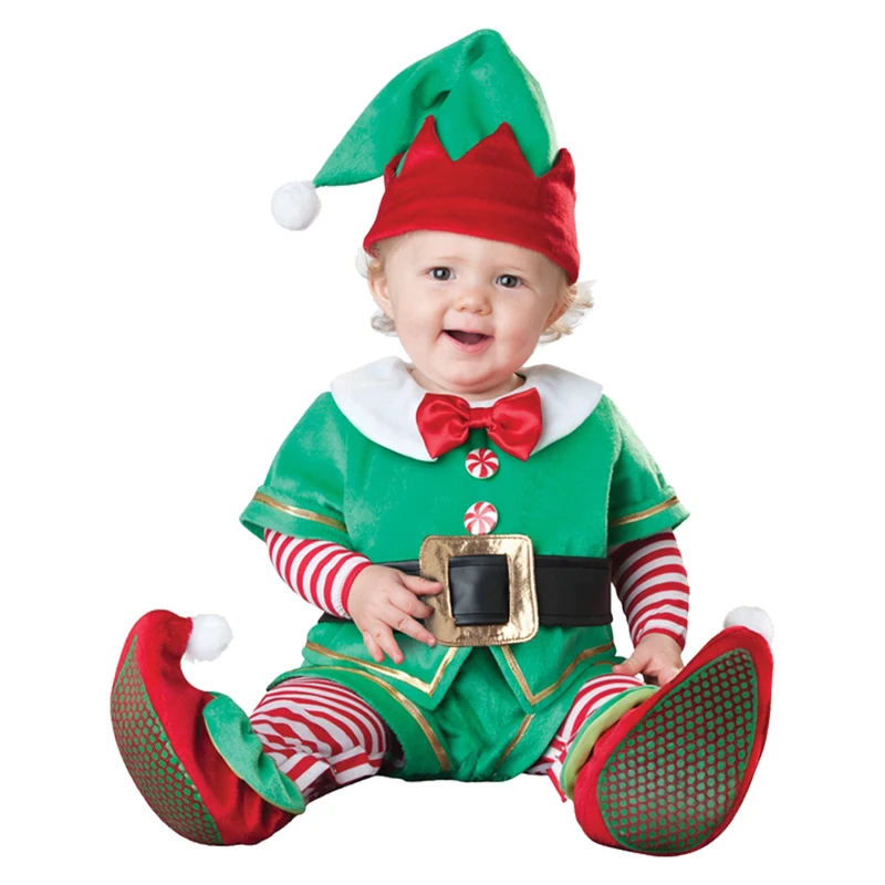 Baby Boys Girls Santas Little Helper Christmas Elf Fancy Dress Costume Outfit