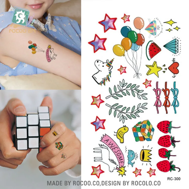 

Christmas Gift Little Elements Waterproof Temporary Tattoo Sticker Lovely Fake Taty Tatouage Temporaire For Child Rocooart RC300