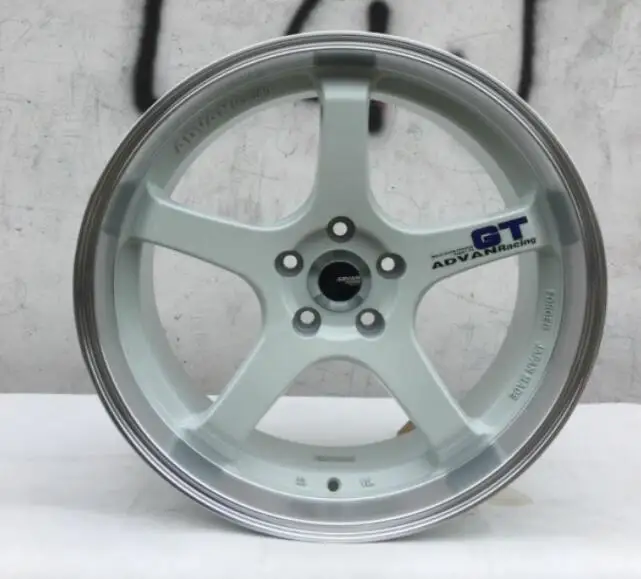 White Replica ADVAN GT 19 Inch 19x8.5 5x112 5x114.3 5x120 Car Aluminum