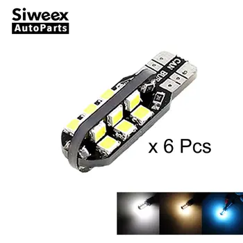 

6x W5W LED Light T10 24SMD Car Side Wedge Dome Bulb 194 168 2835 White Warm White Iceblue