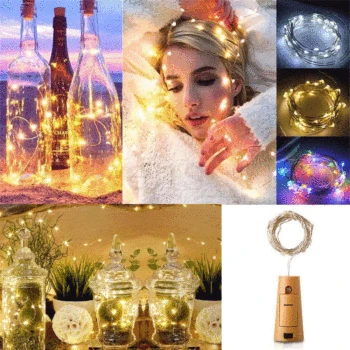 

Christmas Lamp String 1M 10 LED Cork Shape String Bottle Lights Cork Shape For Wine Bottle String Party Decorations @