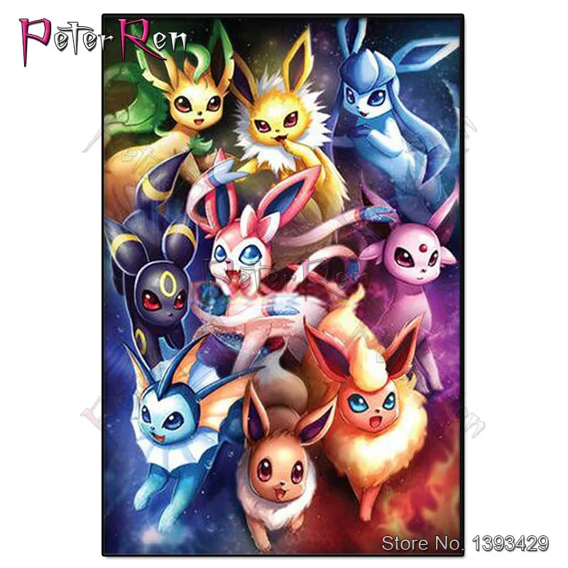 

DIY Diamond Painting Pokemon Cross Stitch Full Diamond Embroidery Mosaic Cartoon Pictures 5d crystal Rhinestones Home Decor Gift