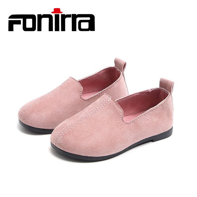 

Newest Solid Children Shoes Fashionable Outside Casual Shoes Girls &Boys Suede Comfortable Kids Slip on Flat Loafers 419
