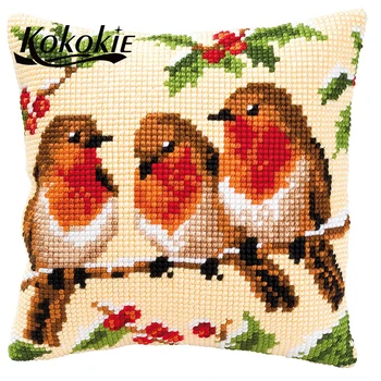 

Handmade decorative pillowcase fabric material for handicraft embroider Needlework kits 3d mat sets cross stitch pillow kits