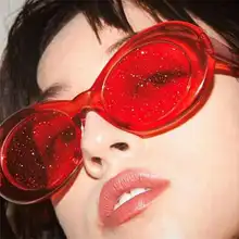 Vintage Retro púrpura Oval gafas de sol mujeres 2020 Sunmmer brillo Color caramelo transparente marco Kurt Cobain gafas de sol
