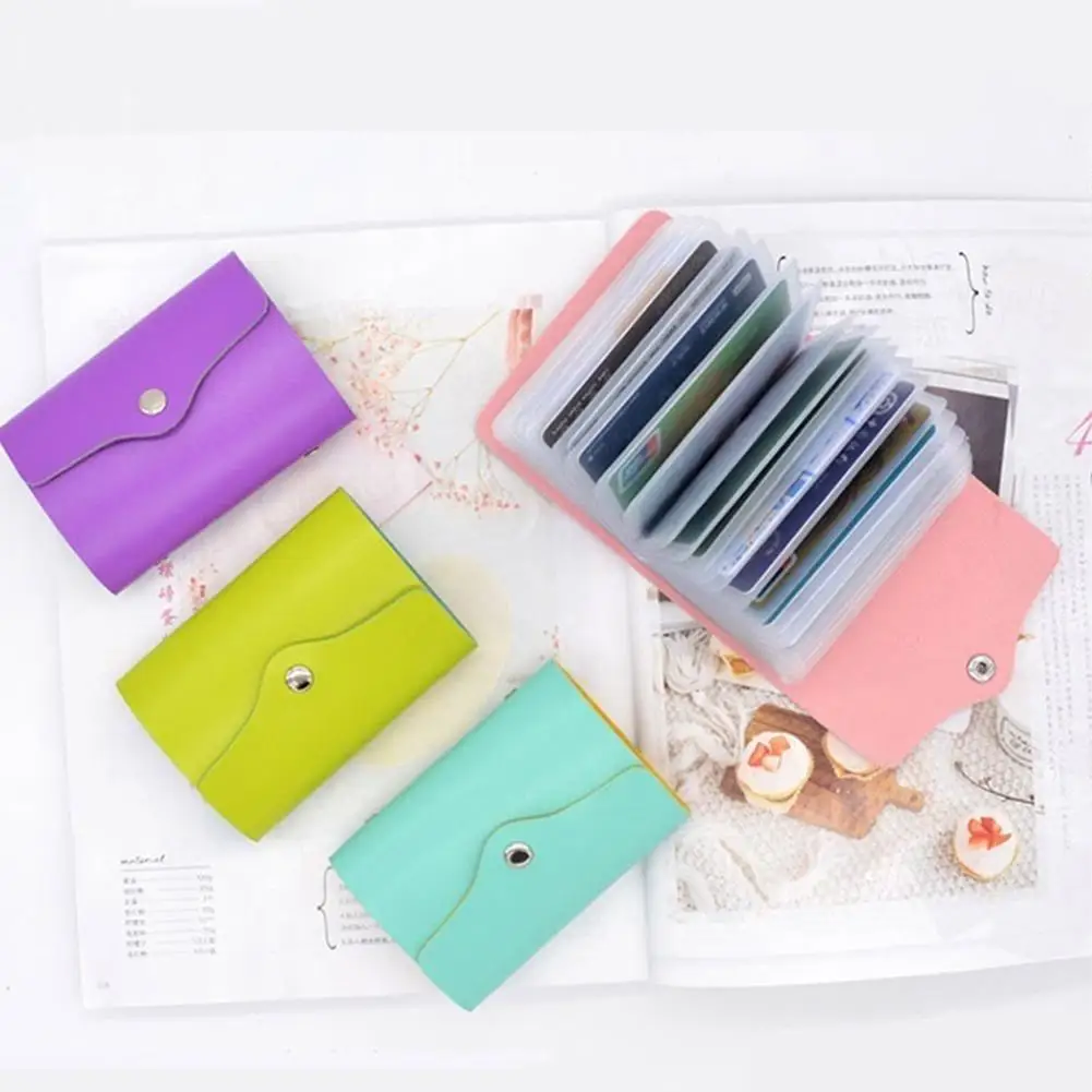 

24 Cards Slots Credit Card Package 9 Color Holder PU Leather Fashion Hasp Unisex High Quality Card Bag New Drop Shipping