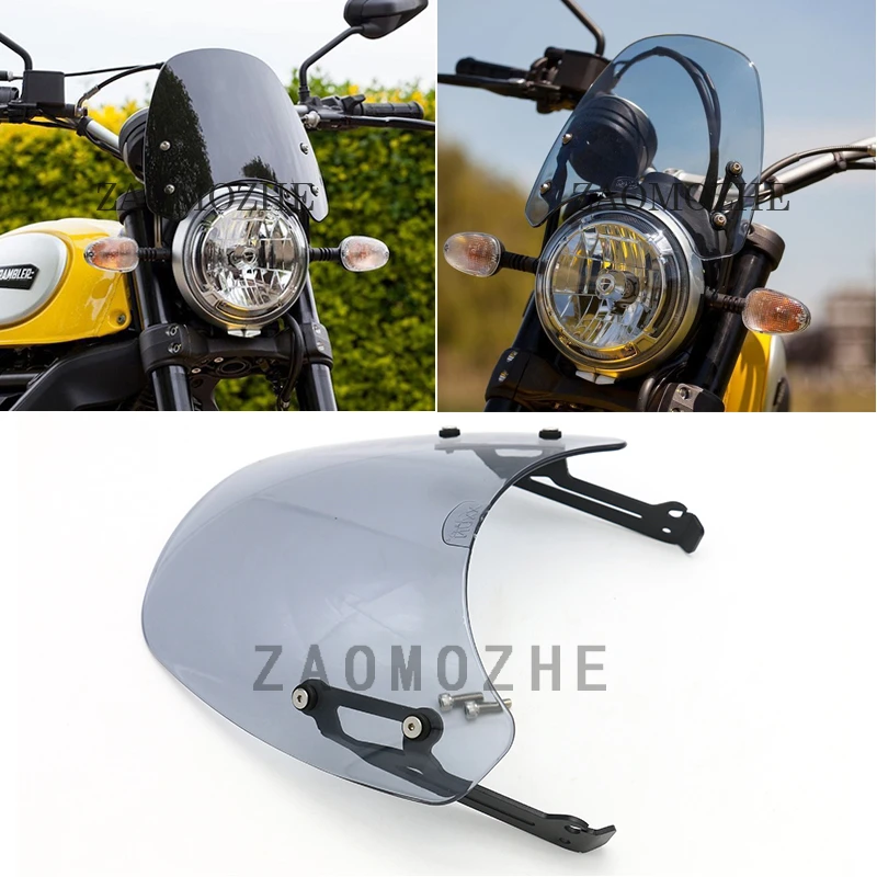 Motorcycle Smoke Windscreen Windshield Wind Shield Protection Flyscreen For Ducati Scrambler Classic 15 16 17 18 Windscreens Wind Deflectors Aliexpress