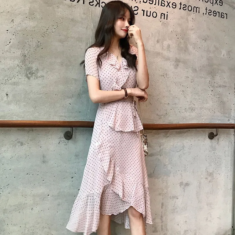 Женское платье в стиле ретро Ins Kawaii Ulzzang милое летнее офисное пляжное женское панк