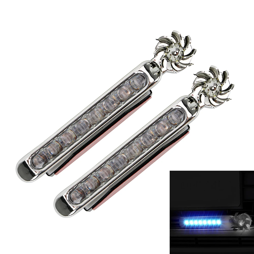 

2PCS car light Wind energy No need external power supply Car Daytime Running Lights 8 LED DRL car light Daylight Headlight Lamp
