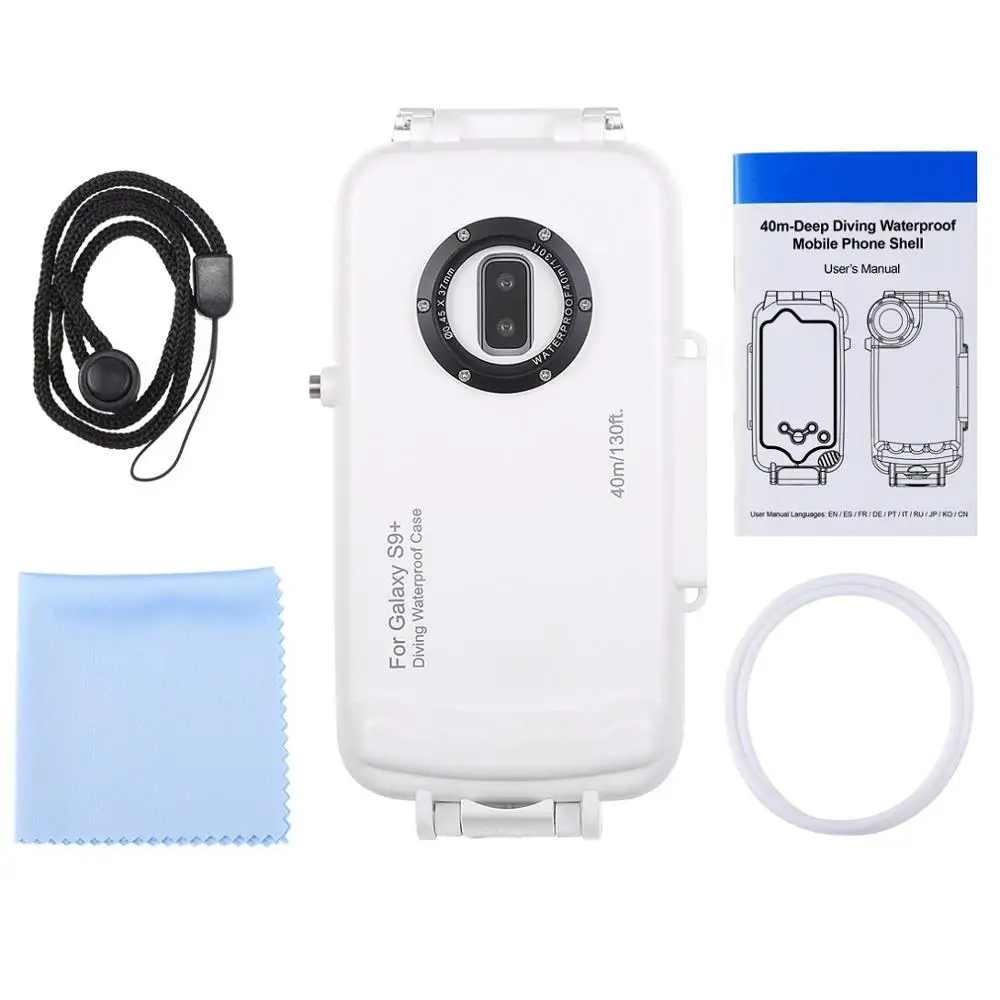White Профессиональный Подводный Чехол Bitingly S10 Plus 130 футов для samsung Galaxy S10 S9 Plus, водонепроницаемый чехол для записи видео 40 м - Цвет: White