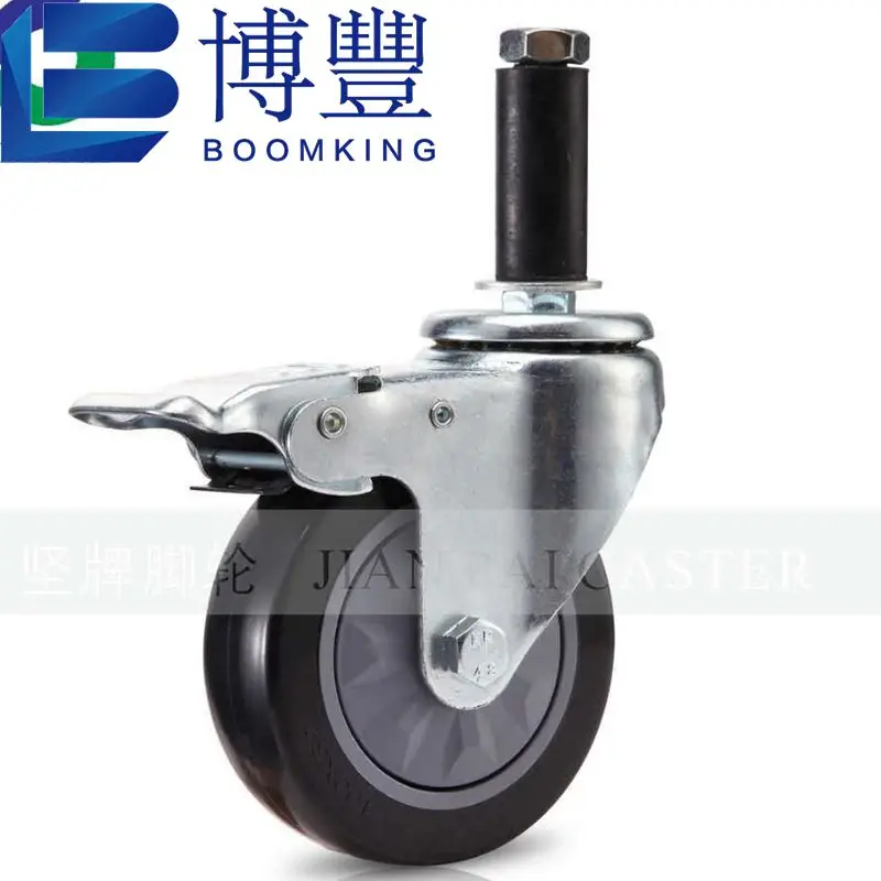 3''/75mm Pvc Furniture Caster Resistant Universal Wheel, Insert Caster Flat Brake Universal