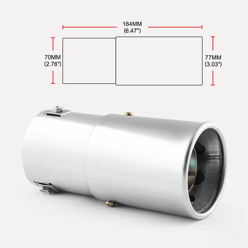 1 шт., Универсальный Автомобильный светодиодный выхлопной трубы, красный светильник, Пламенный глушитель, наконечник, отделка из нержавеющей стали, модифицированный Автомобильный задний хвост, горловина