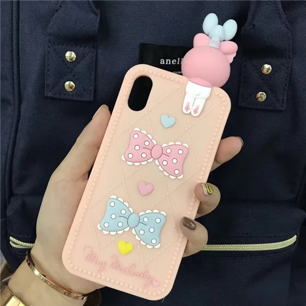 Милый Модный японский 3D Cinnamoroll My Melody чехол для телефона для iPhone 11 Pro Max X XS MAX XR 6 6s 7 8 Plus для силикагеля задняя крышка - Цвет: Бежевый