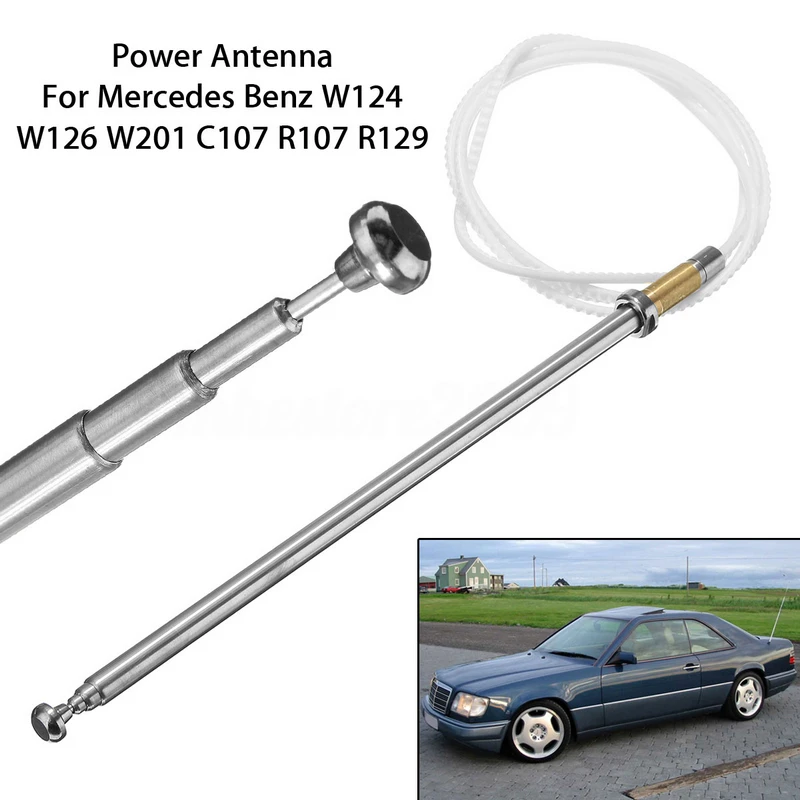 Mayitr Car Power Antenna AM FM Radio Power Antenna Mast Cord For Mercedes Benz W124 W126 W201 C107 R107 Exterior Parts