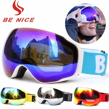 Cross Country Mountain Windproof Skiing Goggle Adults Sportswear Snow Eye Wear Accessories UV 400 Double Anti