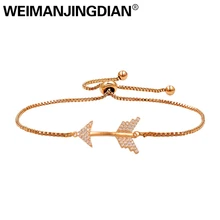WEIMANJINGDIAN Новое поступление, кубический циркониевый CZ Bolo браслет из Амура, золотистый/серебристый