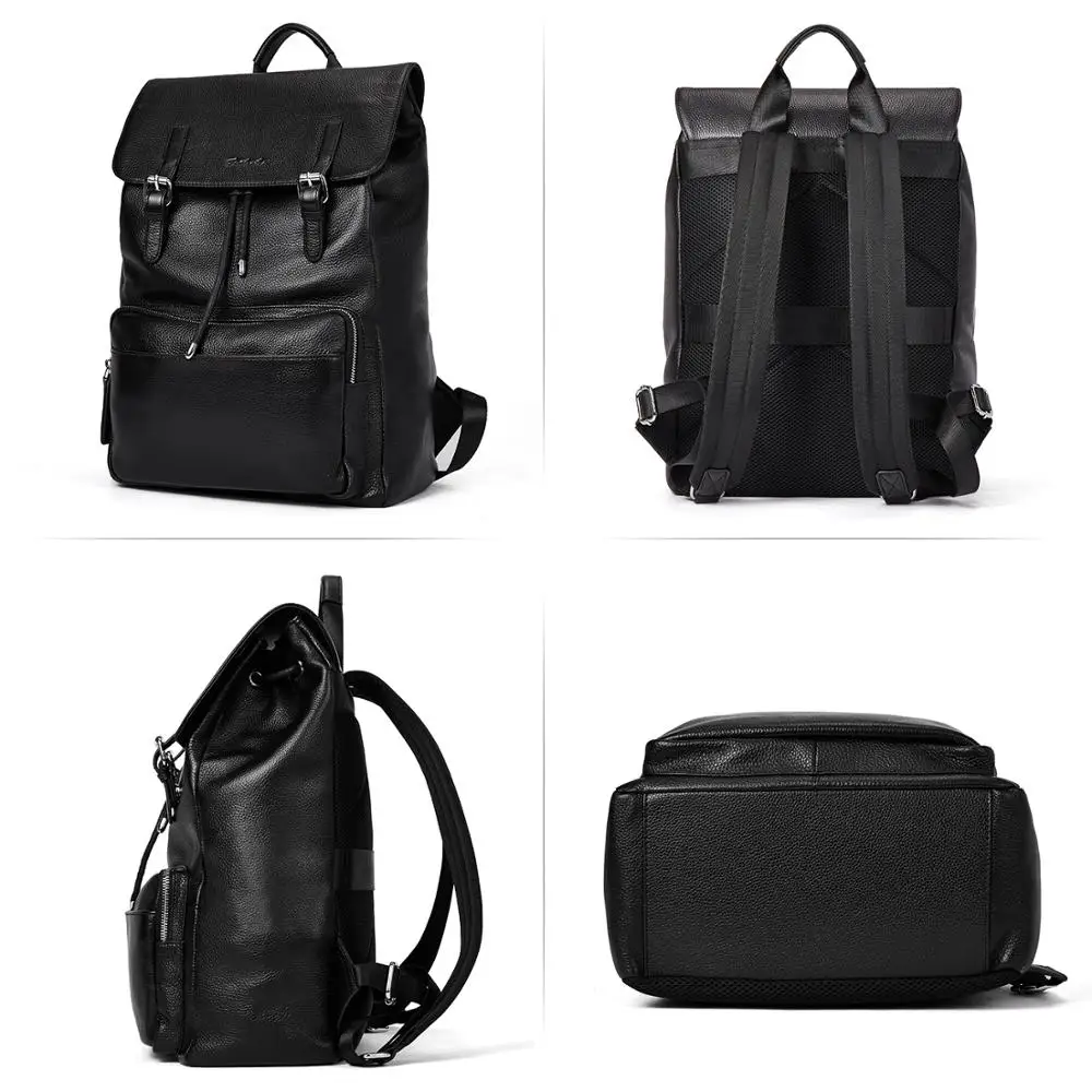 BOSTANTEN кожаный рюкзак 15,6 дюймов для ноутбука, дорожная школьная сумка через плечо, винтажный повседневный рюкзак для мужчин