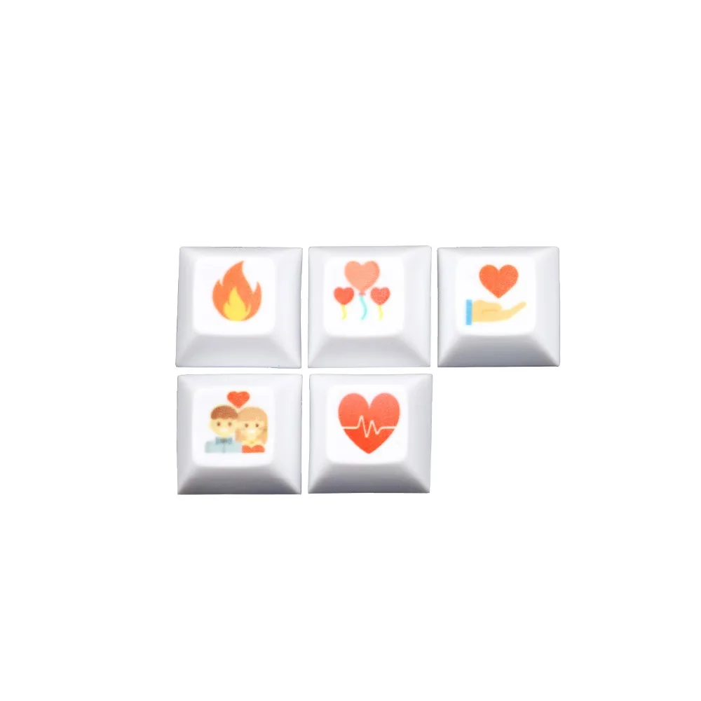 

PBT DSA Dye Sub White Novelty Keycaps Love Animal Cartoon Food Christmas Halloween etc For MX Mechanical Gaming Keyboard