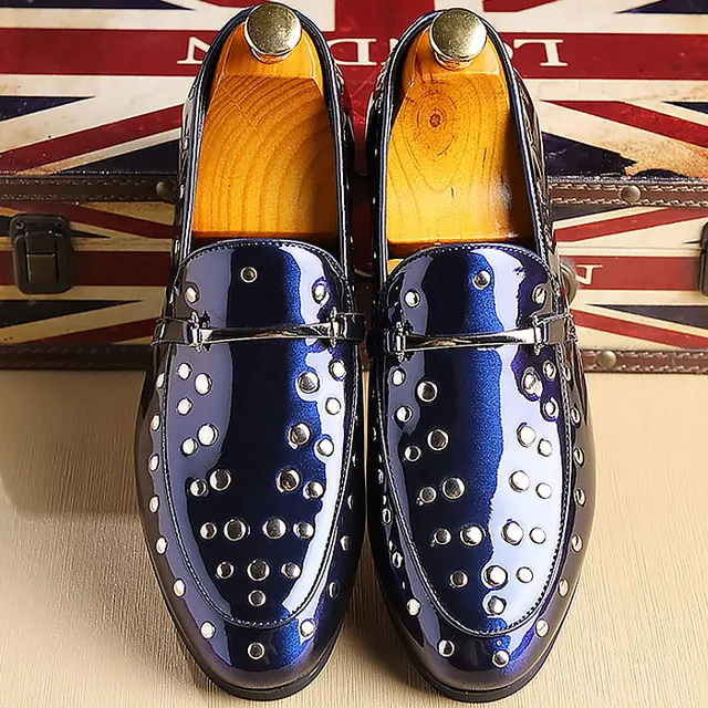 Men Loafers Large size 5.5 14 Mens Casual shoes Rivet Fashion Male