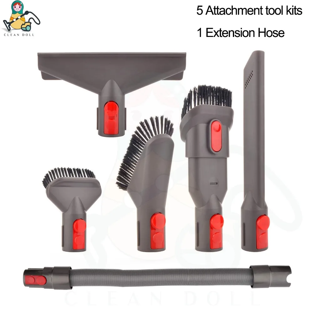 

1PC Extension hose 5-PCS attachment kits tool cleaning brush tool for Dyson V7 V8 V10 Replacement parts for Dyson vacuum cleaner