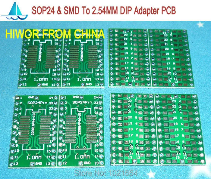 

20pcs/lot 1.0MM Pitch SOP24 Pin & SMD To 2.54MM DIP24 Pin SMD Adapter To DIP PCB Pinboard SMD Converter