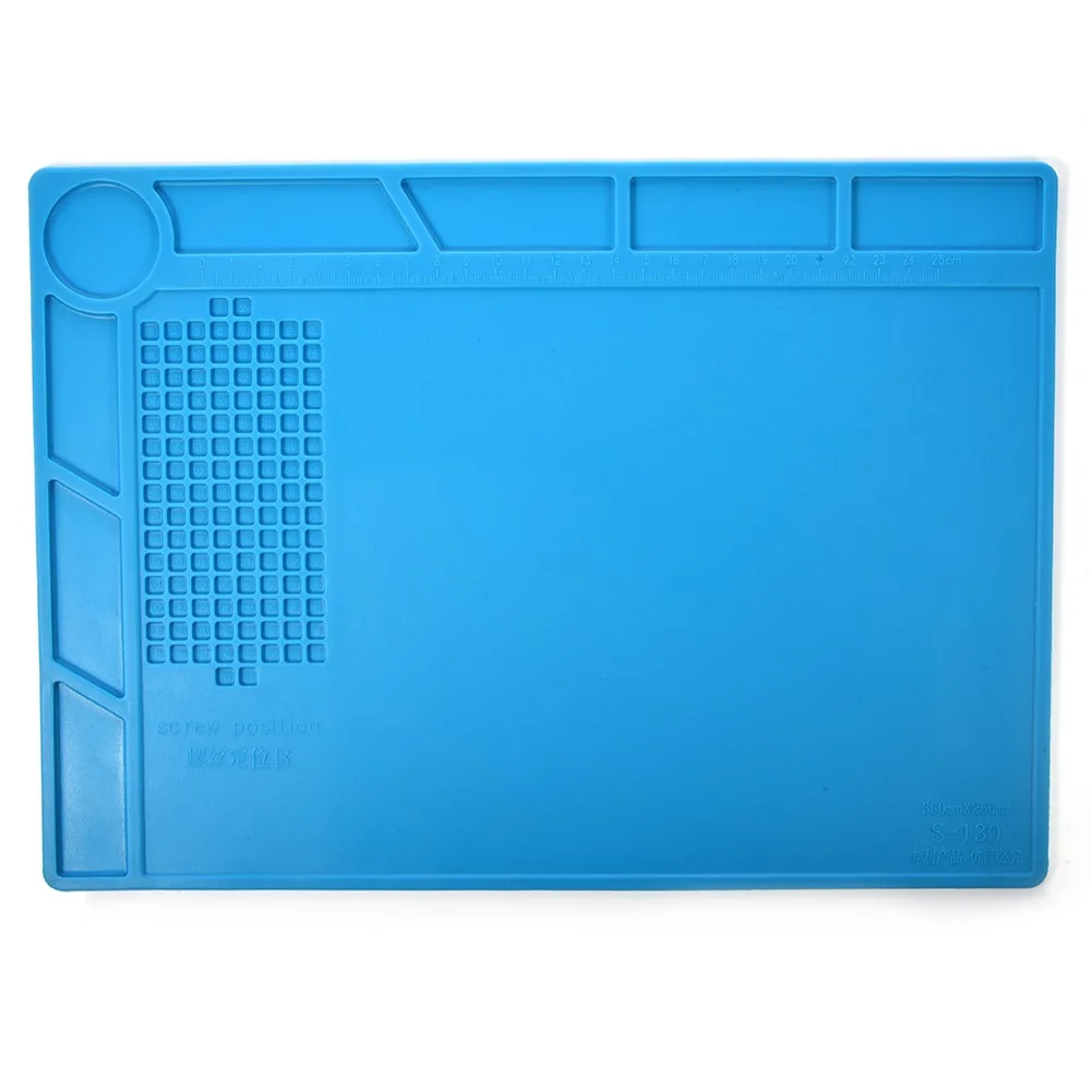 

S130 35*25cm Heat Insulation Silicone Pad Electrical BGA Soldering Repair Station Maintenance Platform With Screw Location Mat
