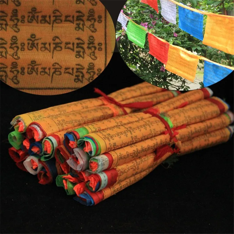 

Tibetan Buddhist Prayer Flags 20 Flags Tibet Style Decorative Flag A Total of 5 meters clear Pattern Sutra streamer Free Ship