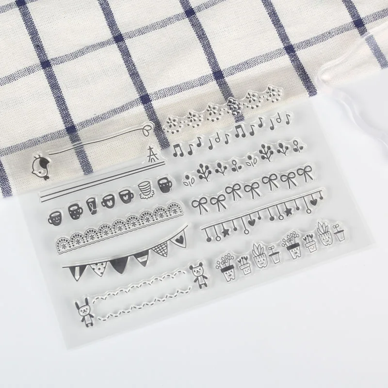 

Borderlines Transparent Clear Silicone Stamp Seal for DIY Scrap-booking Photo Album Decorative Clear Stamp Multi-pattern Stamps