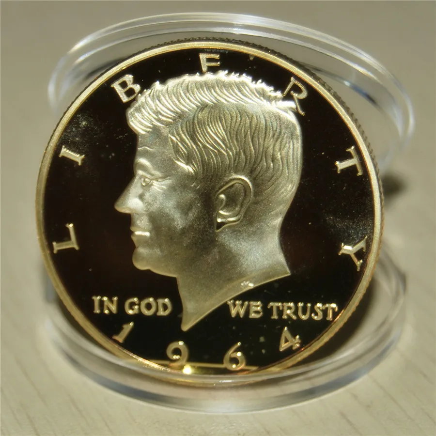 США 2014 Kennedy половина доллара монета 50th ANNIV позолоченный 1964 издание UNC|Безвалютные