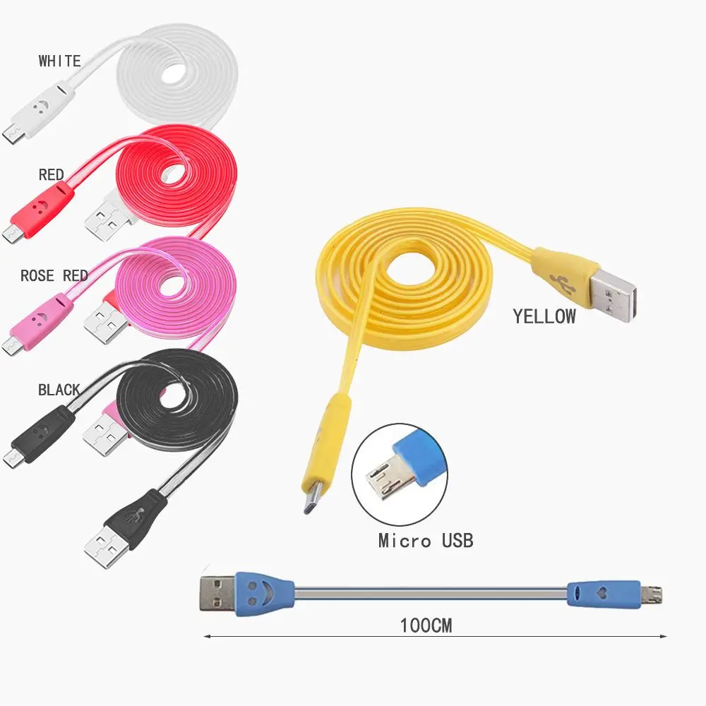 

1PC New Hot LED Light Micro USB Data Sync Charging Cable Charger Cable Cord For Android Phone Tablet Smile Face Design