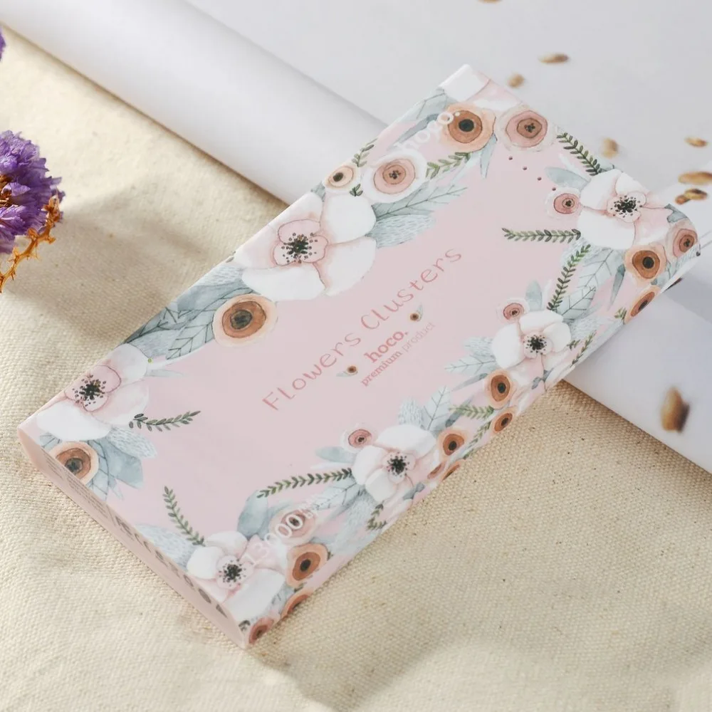 HOCO Power Bank 13000 mah portable External Battery powerbank floral Printed Dual USB Charger power supply for mobile phones