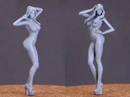 

Sexy Female Body 8CM Long Hair Racing Girl Miniatures Unpainted DIY Assembling Static Women Resin Model Kits For Adult