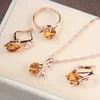 Bridal jewelry set rhinestone crystal pendant necklace leaf necklace earrings ring set for women ► Photo 1/6