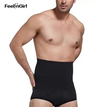 

FeelinGirl Men Butt Lifter High Rise 4 Boned Bamboo Charcoal Control Short Waist Trainer Modeling Belt Slimming Underwear