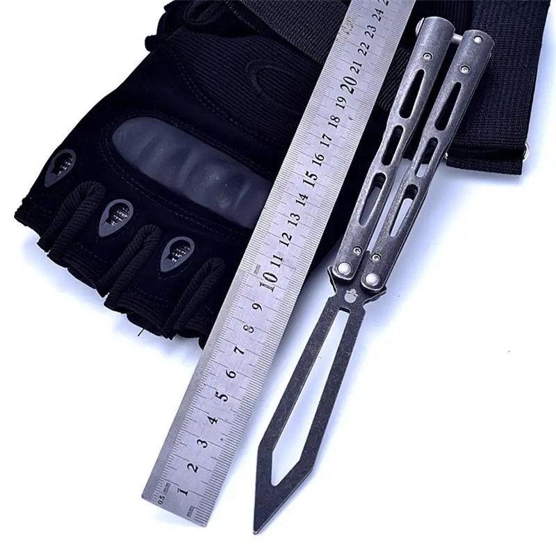

Practice knife butterfly in knife training knife blade folding Knife gift trainer stainless steel No edge