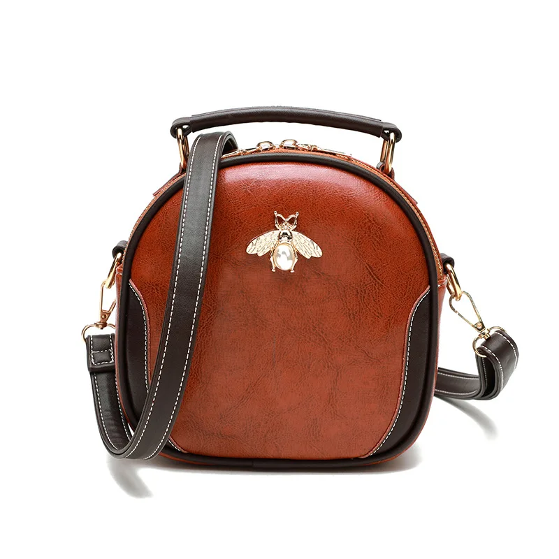 

Brand 2019 Fashion Women Handbag PU Leather Women Messenger Bags With Ball Toy Female Shoulder Bags Ladies Party bee Handbags