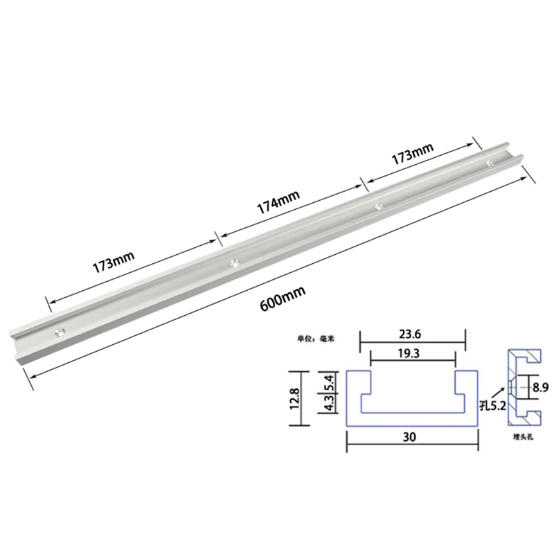 300/400/500/600/800 мм t-треки Алюминий слот трек джиг приспособление деревообрабатывающий инструмент для фрезерный станок пилы - Цвет: 600mm