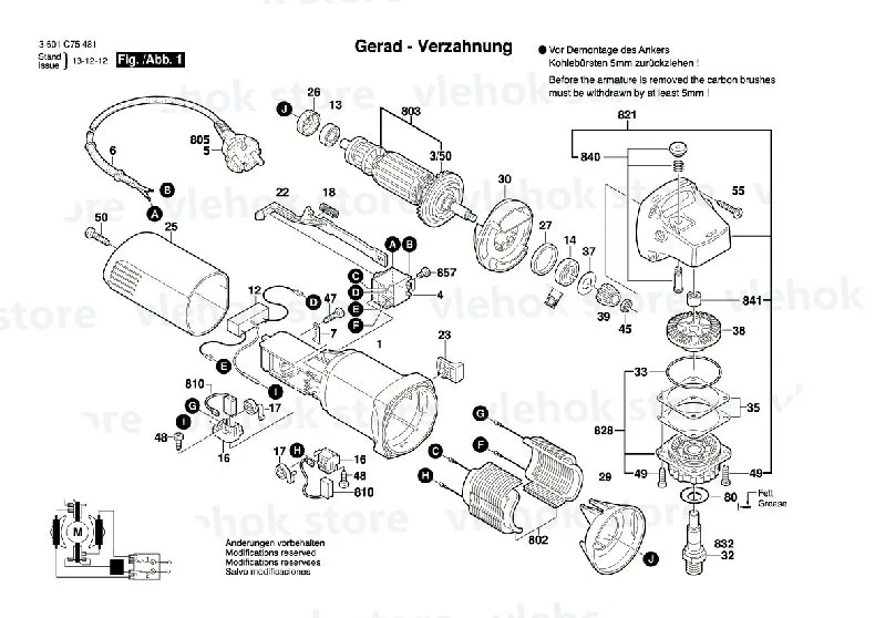 Angle Grinder Replace for BOSCH GWS6-100 GWS 6-100 6 100 Power Tool Accessories Electric tools part