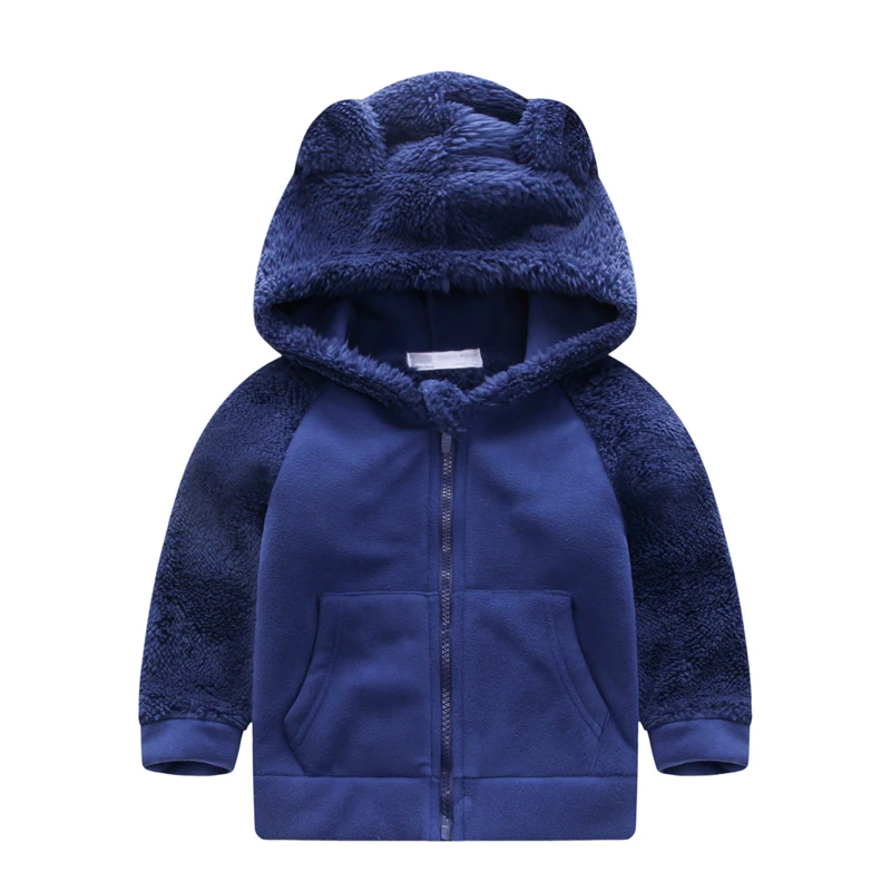 

2019 Fashion New Girls Boys Cute Hooded Fur Coat Spring Outfit Children's Fashion Cotton Windbreaker Thickening Cotton Coat 2-8T