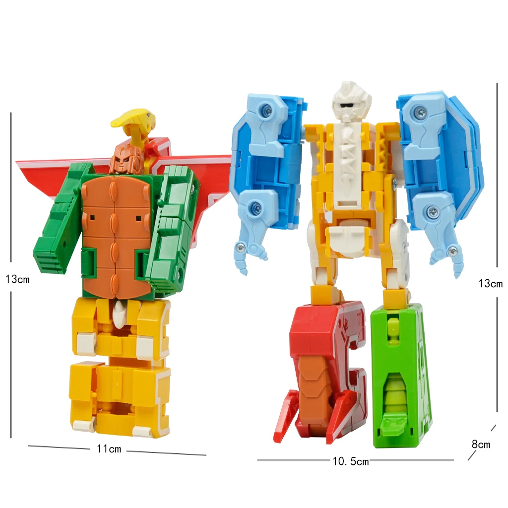 7 Pieces Dinosaur Alphabet Blocks Transform Robots Toy Playset Combinate to Big Robot Early Letter Educational for Kid Boys Gift