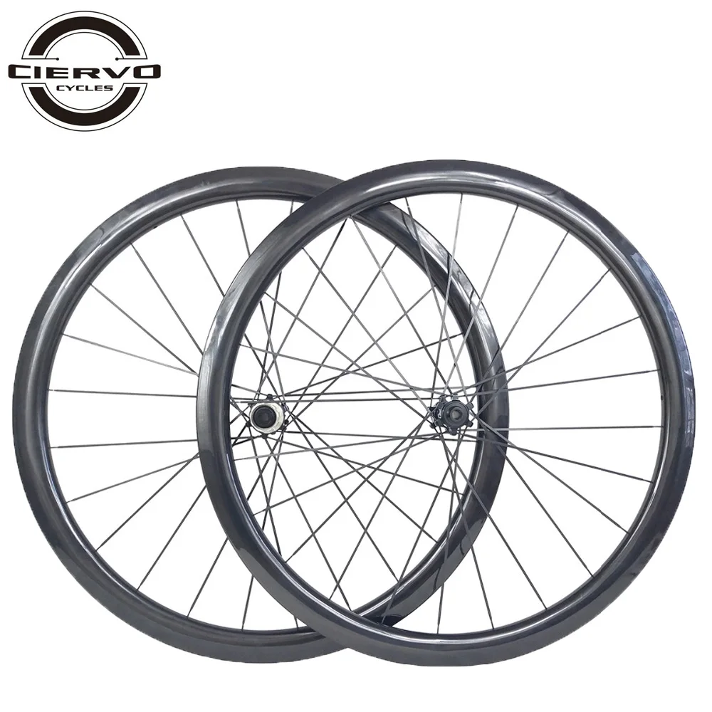 

45mm x 25mm Clincher Tubeless Road Disc Wheels Straight Pull U shaped Carbon Wheelset Center Lock Disk Brake 24 holes UD 3K 12K