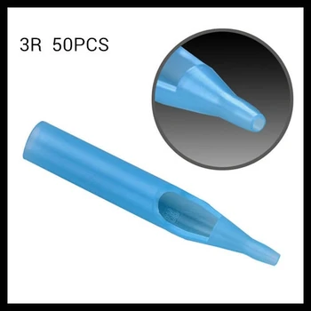 

50PCS/lot Sterile Disposable Plastic Tips Round Tips 3R 5R 7R 8R 9R blue tattoo nozzle tube for Needles Tips for Grip for Tube